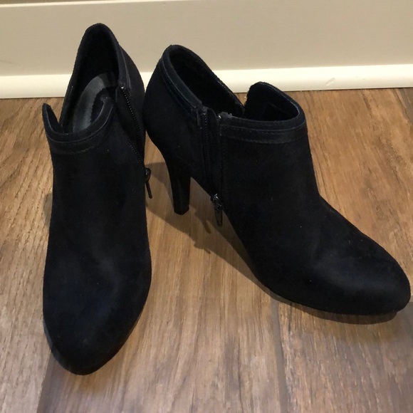 Black Suade Ankle Booties - Picture 1 of 4